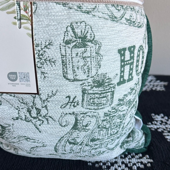 Lillian August French Farmhouse Holiday Christmas Pillows Vintage Santa Green